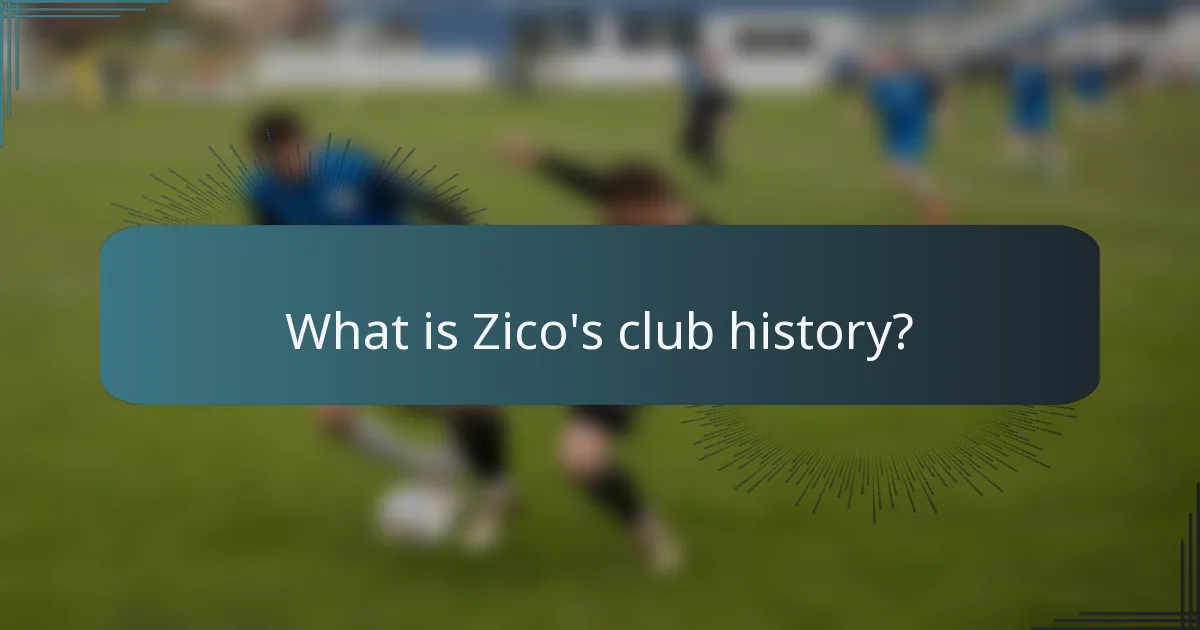 What is Zico's club history?
